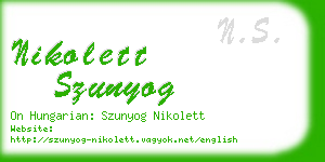 nikolett szunyog business card